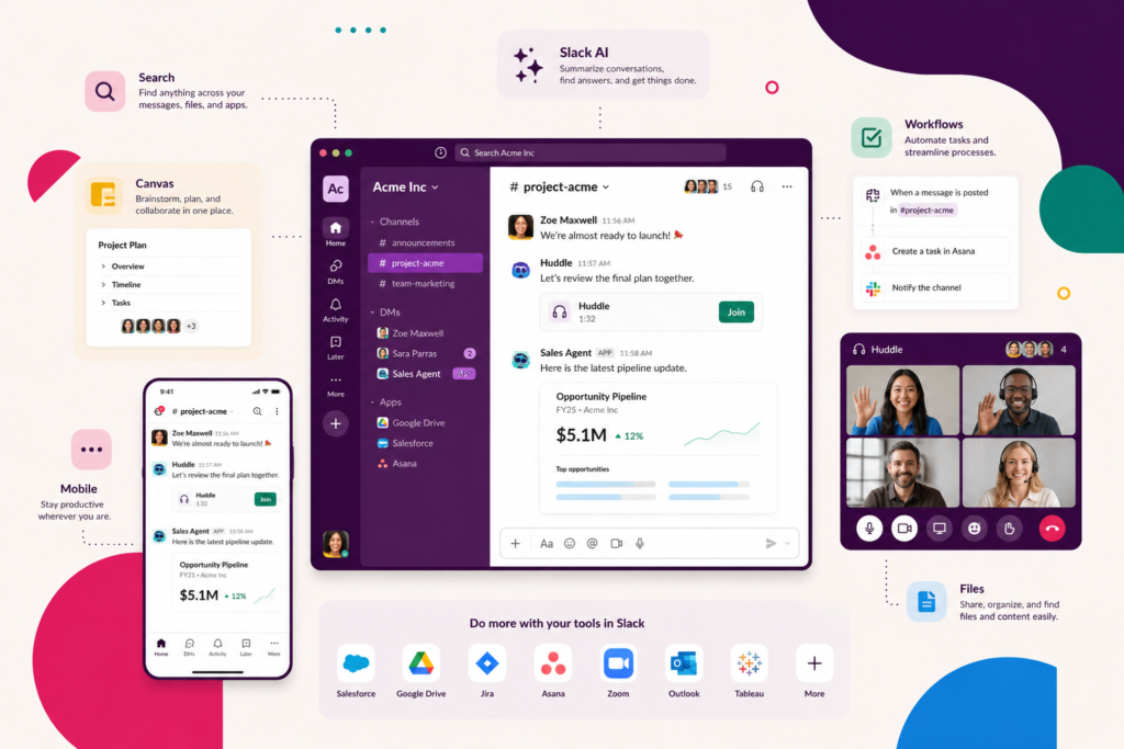 Các tính năng của Slack hỗ trợ cộng tác doanh nghiệp